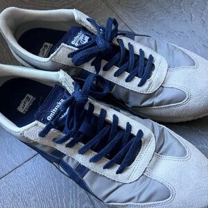 Onitsuka Tiger Sneakers Beige or Taupe and Blue Men Size US 11.5